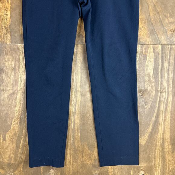 Express Womens Pants Blue Black Columnist Ankle Mid Rise Career Stretch 10 Long - Picture 3 of 13